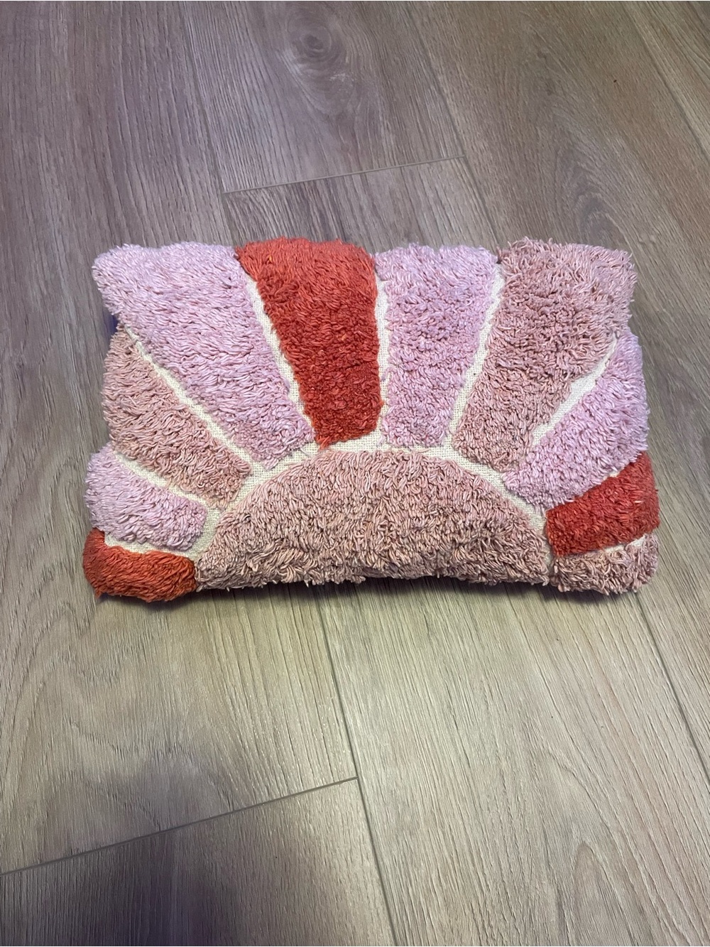 Tufted sunrise preppy pink decorative throw pillow